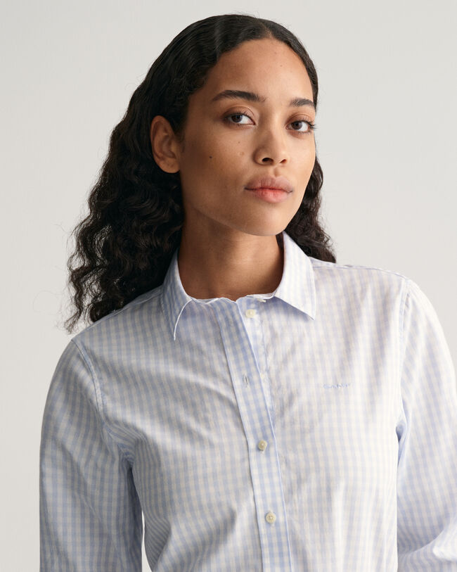 Regular Fit poplin overhemd met Gingham-ruitje