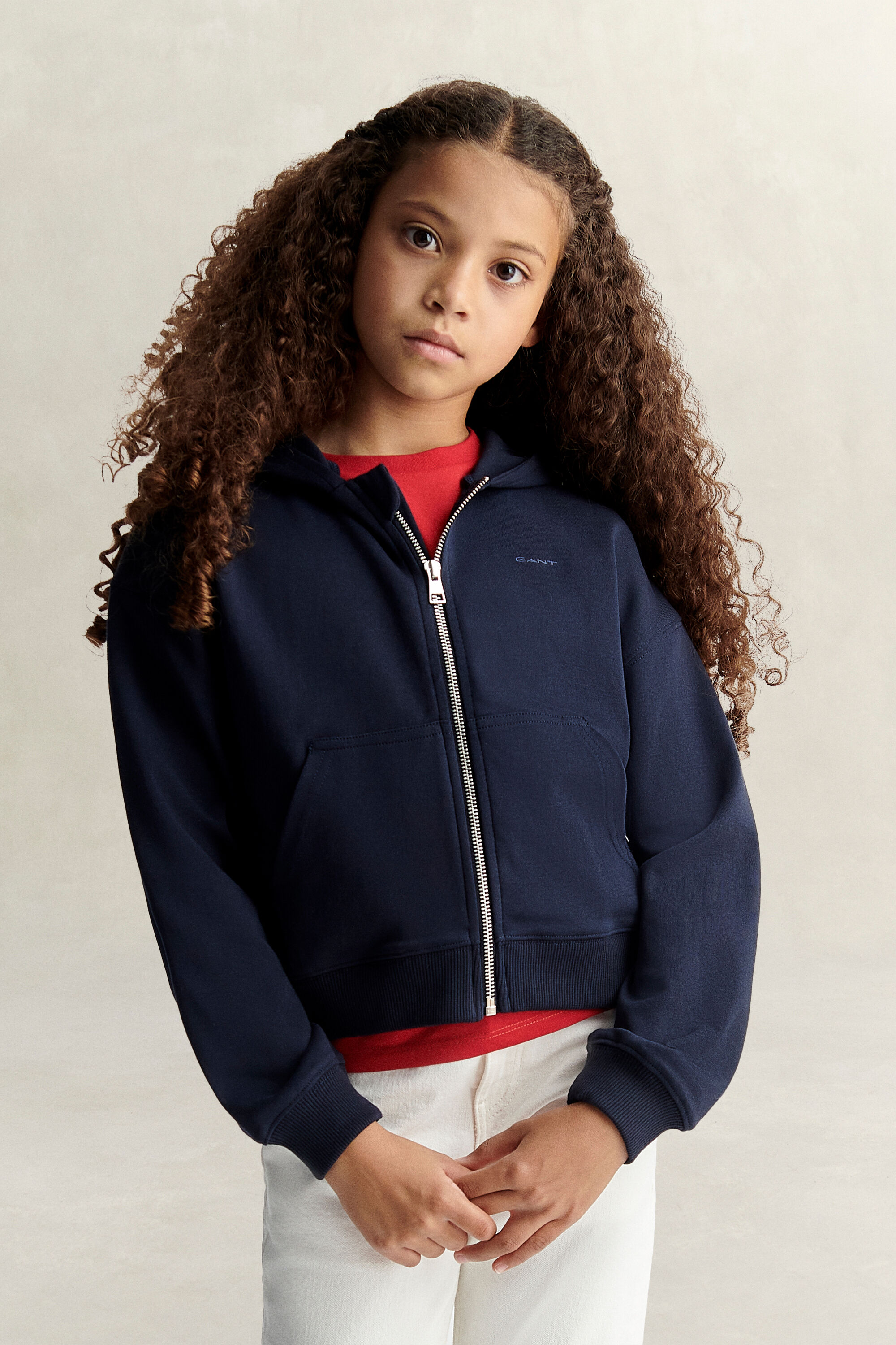 Korte hoodie met ritssluiting voor tienermeisjes