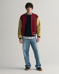 Sweater met ronde hals en textuur