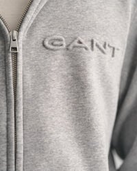 Gebosseleerde hoodie met ritssluiting
