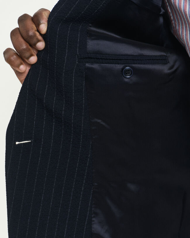 Slim Fit seersucker Club blazer met strepen