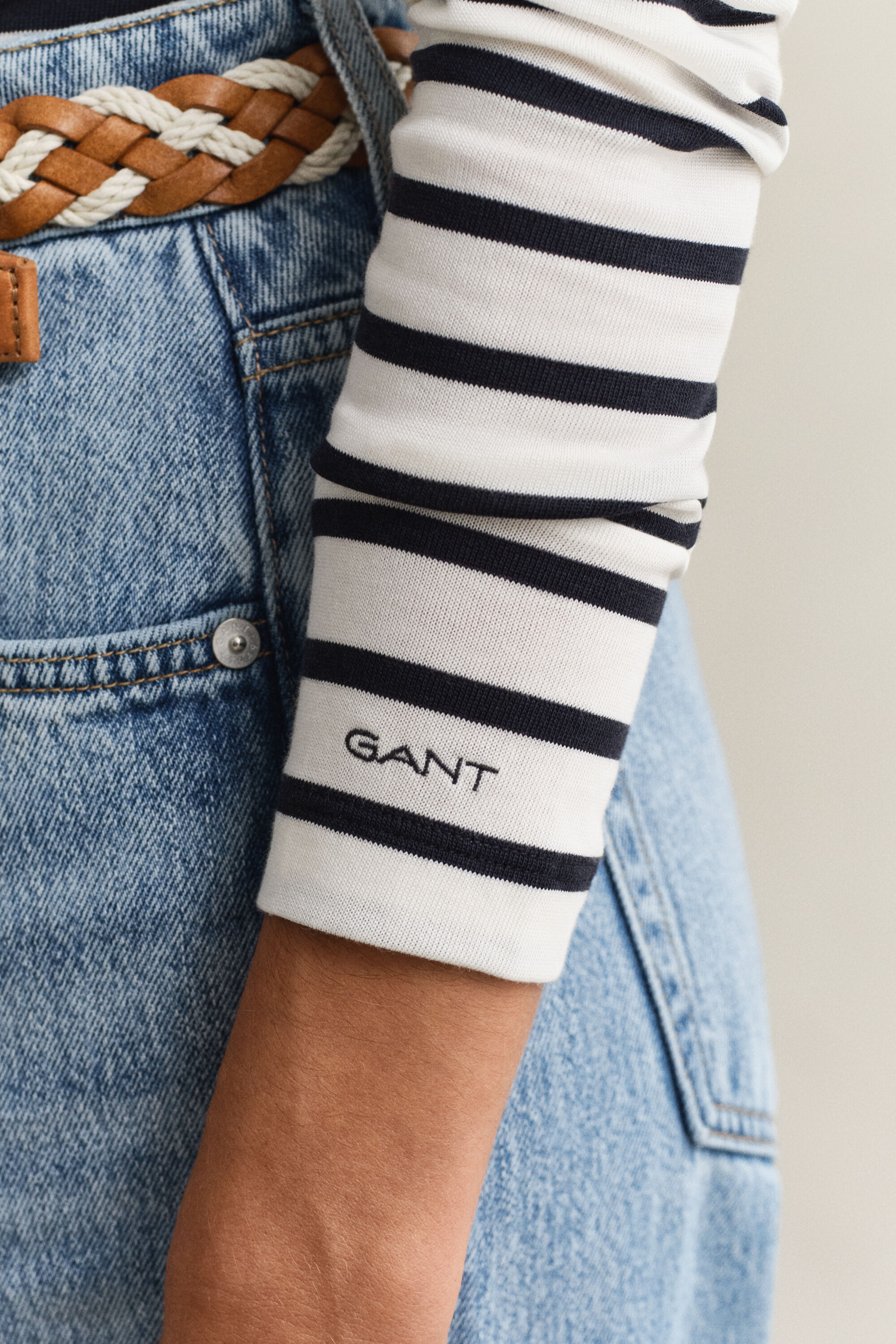 T-shirt met lange mouwen en Bretonse streep