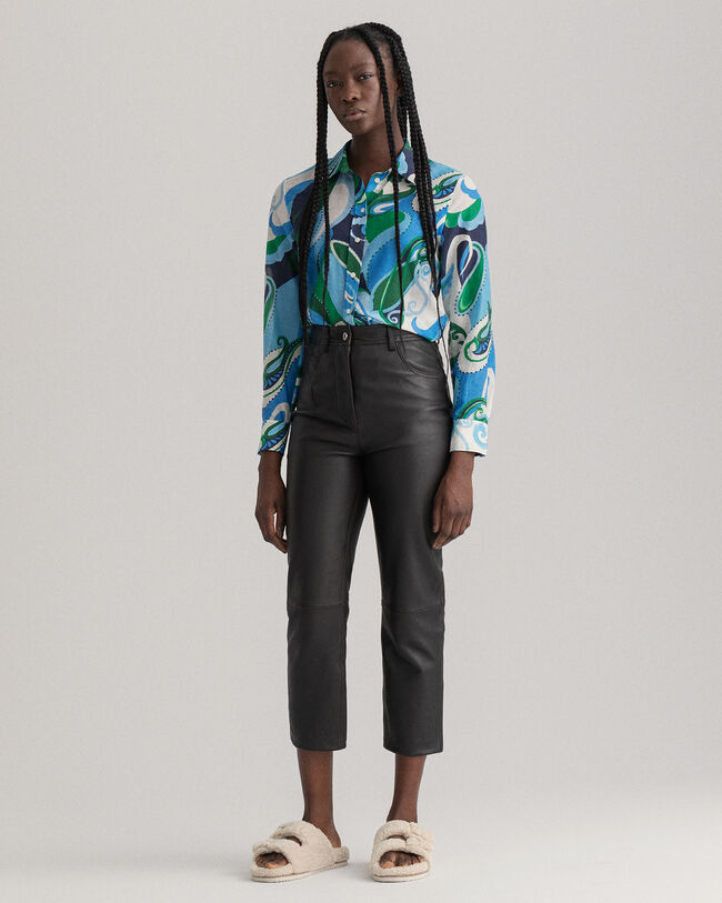 Regular Fit Paisley blouse van katoenzijde