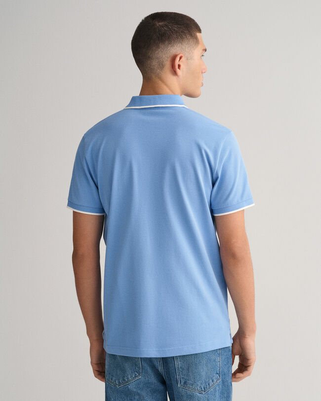 Contrast Tipped piqu&eacute; poloshirt