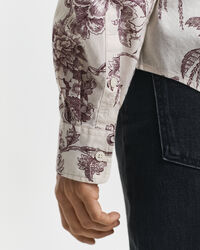 Regular Fit overhemd met boomprint van katoenvoile