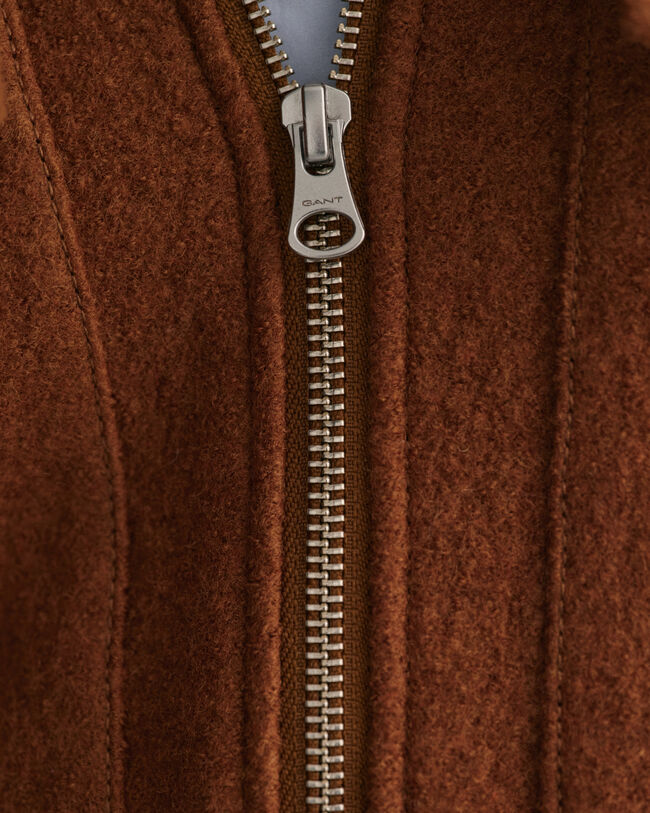 Bouclé jack met ritssluiting