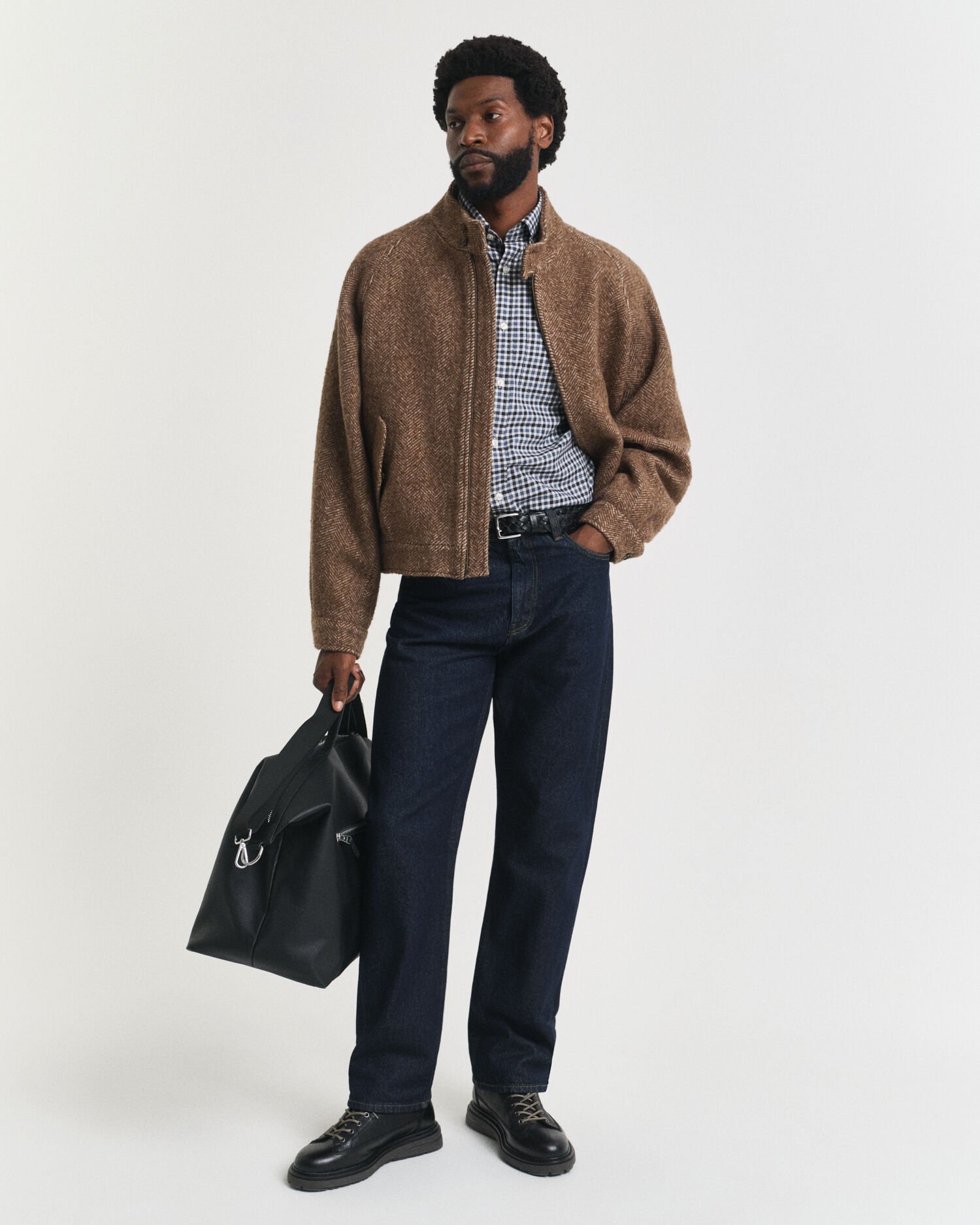 Regular Fit overhemd van keperstof met Gingham-ruitje