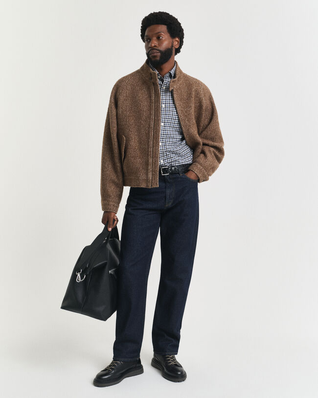 Regular Fit overhemd van keperstof met Gingham-ruitje