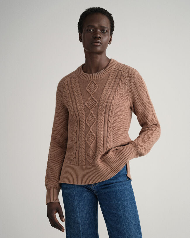 Kabeltrui met ronde hals