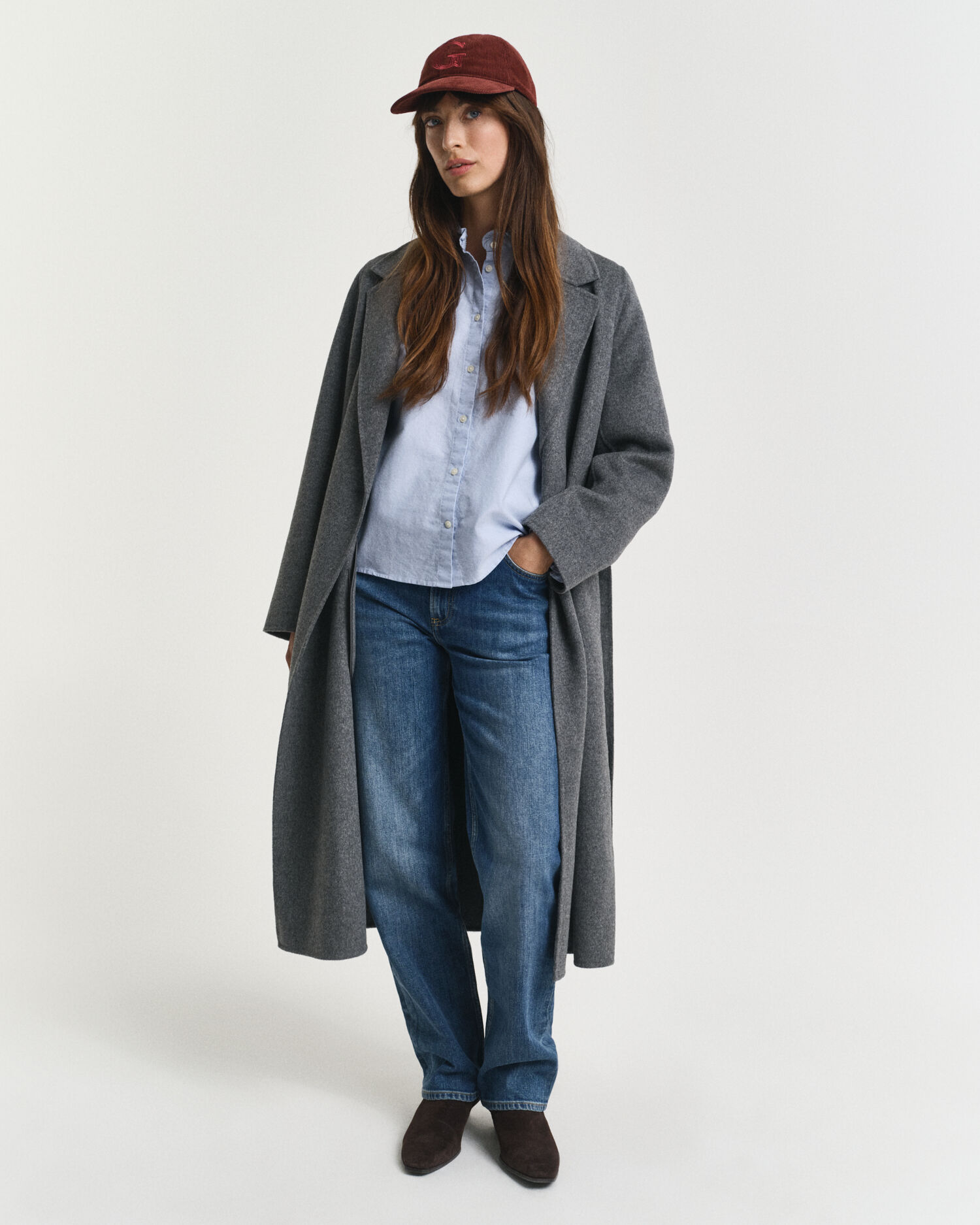 Klassieke Oxford-blouse met ruche