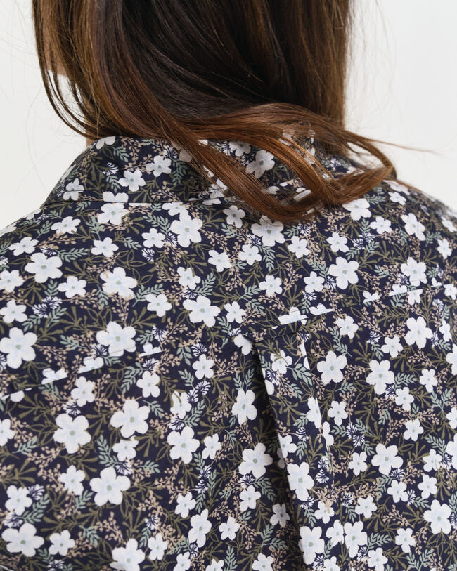Regular Fit overhemd met bloemenprint van katoenvoile