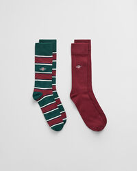 Set van twee paar Shield sokken met strepen en ribbels