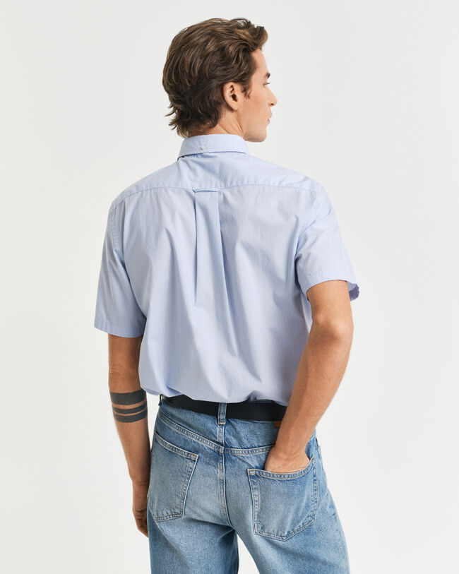Regular Fit Classic poplin overhemd met korte mouwen