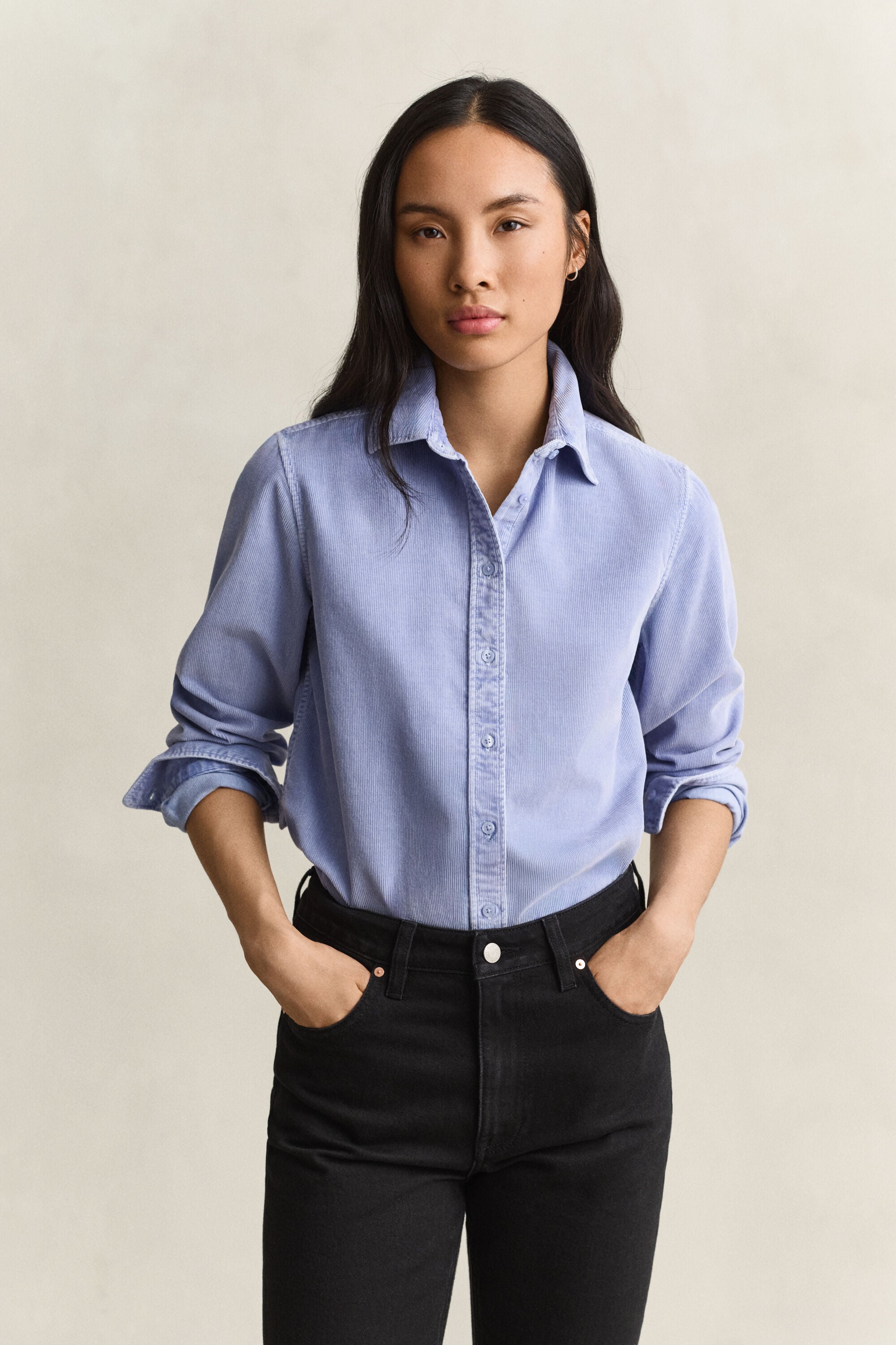 Regular corduroy overhemd