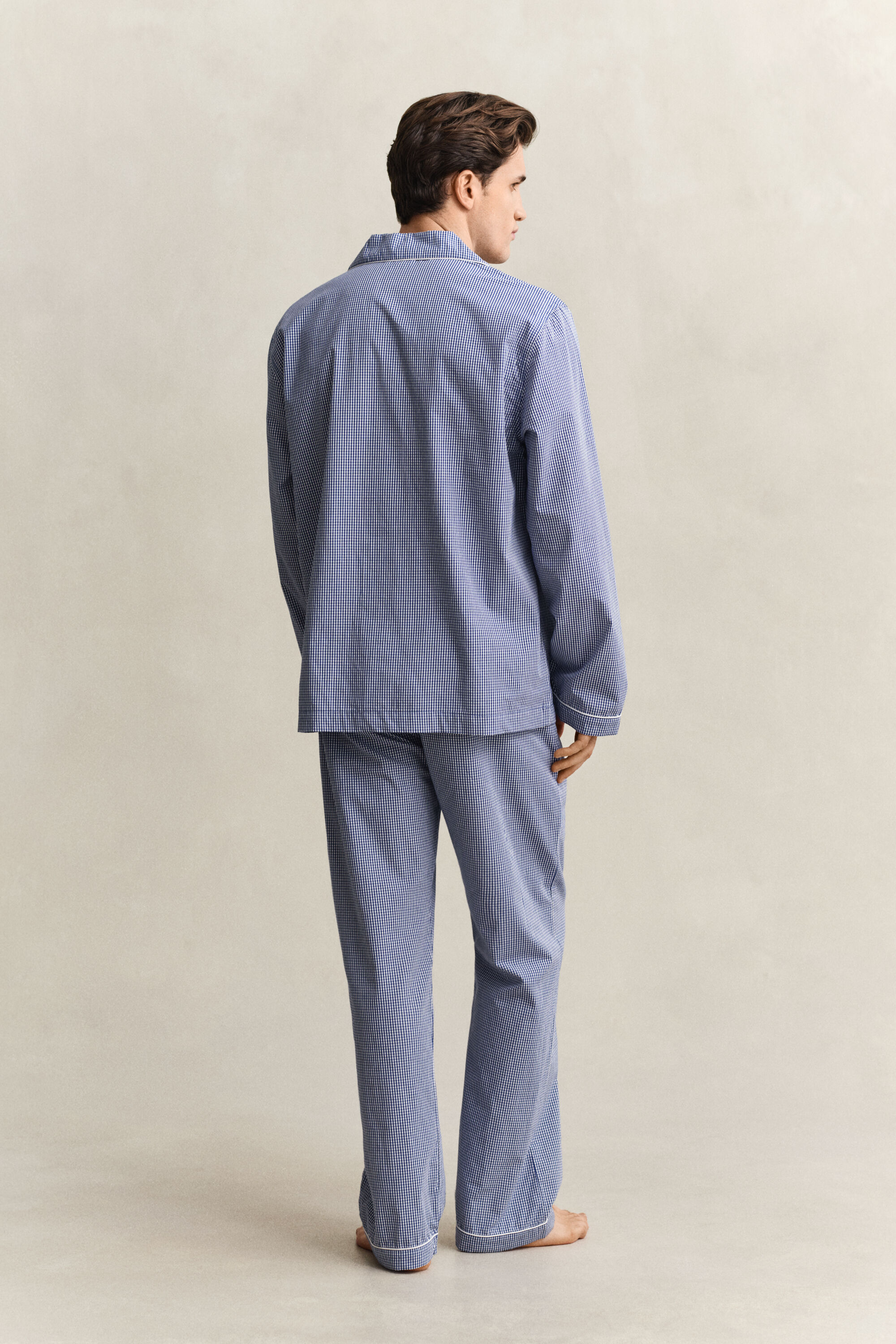 Pyjama van poplin met Gingham-ruitje