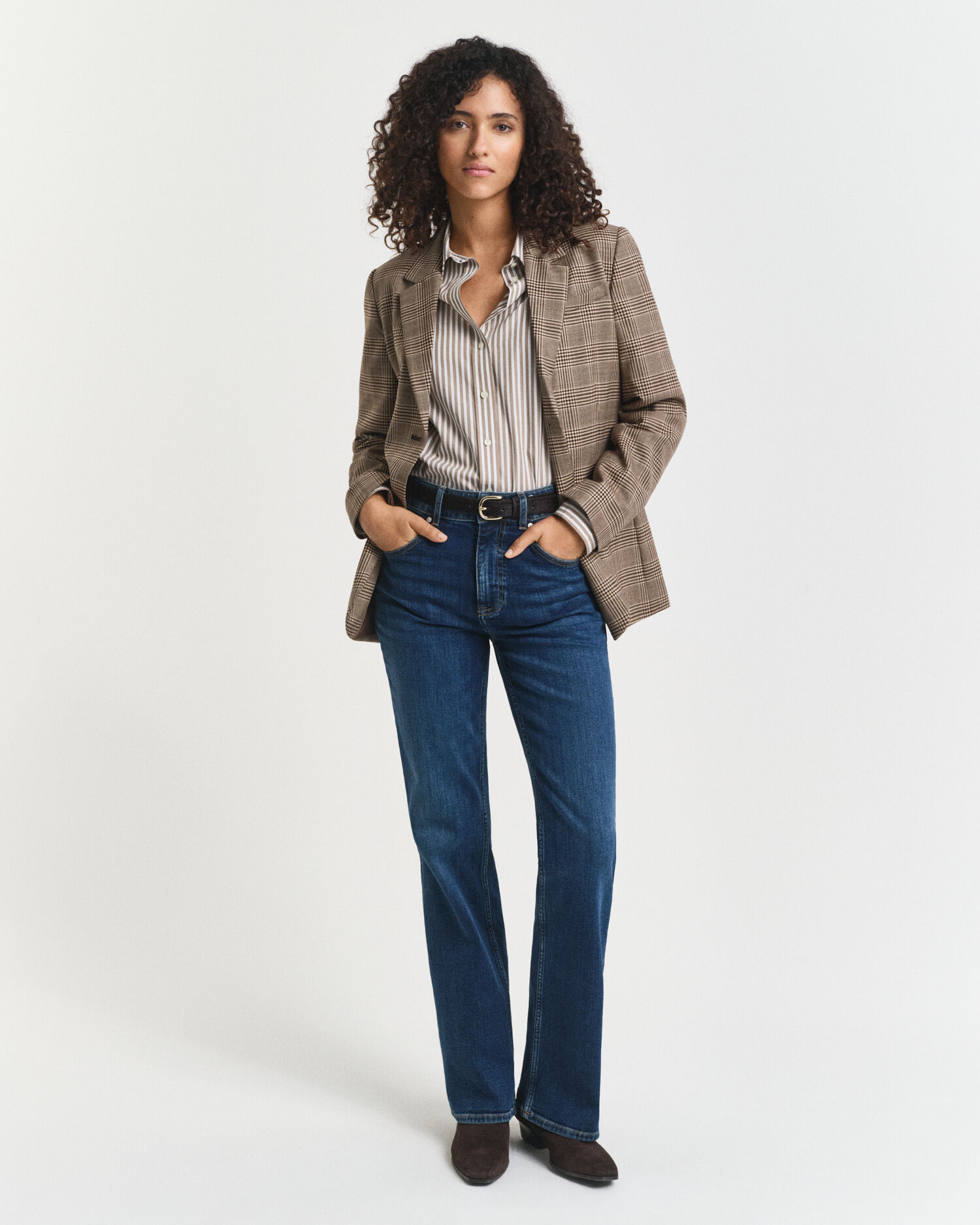 Regular Fit Classic overoverhemd met strepen van poplin