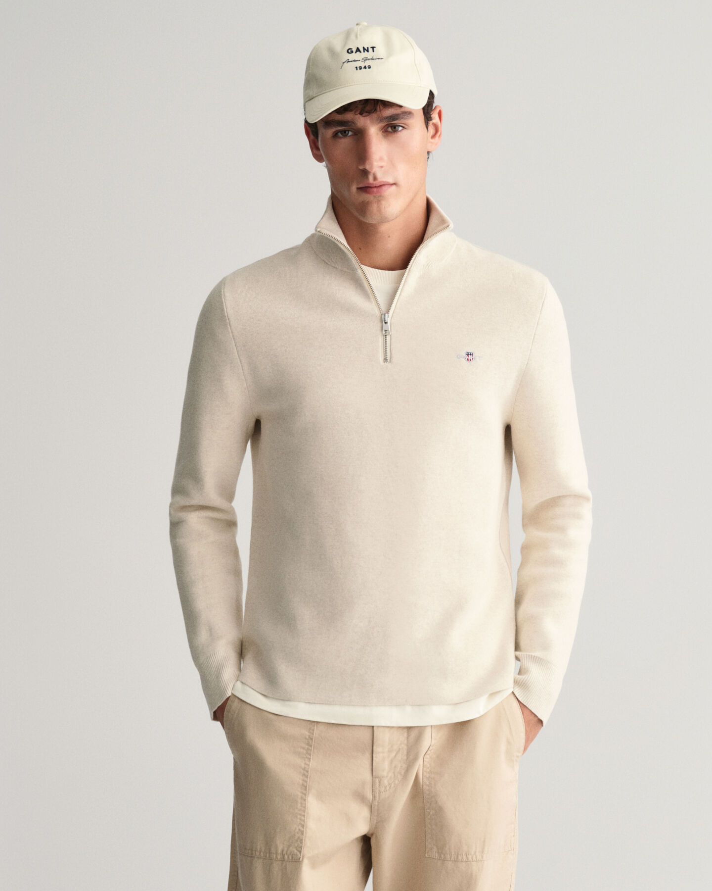 Milano Knit katoenen trui met korte rits