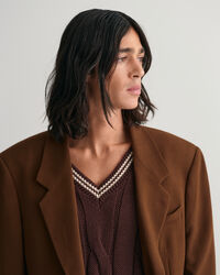 Oversized kostuumblazer van wolcrêpe