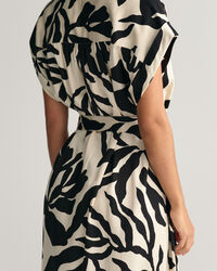 Palm Print jurk met korte mouwen
