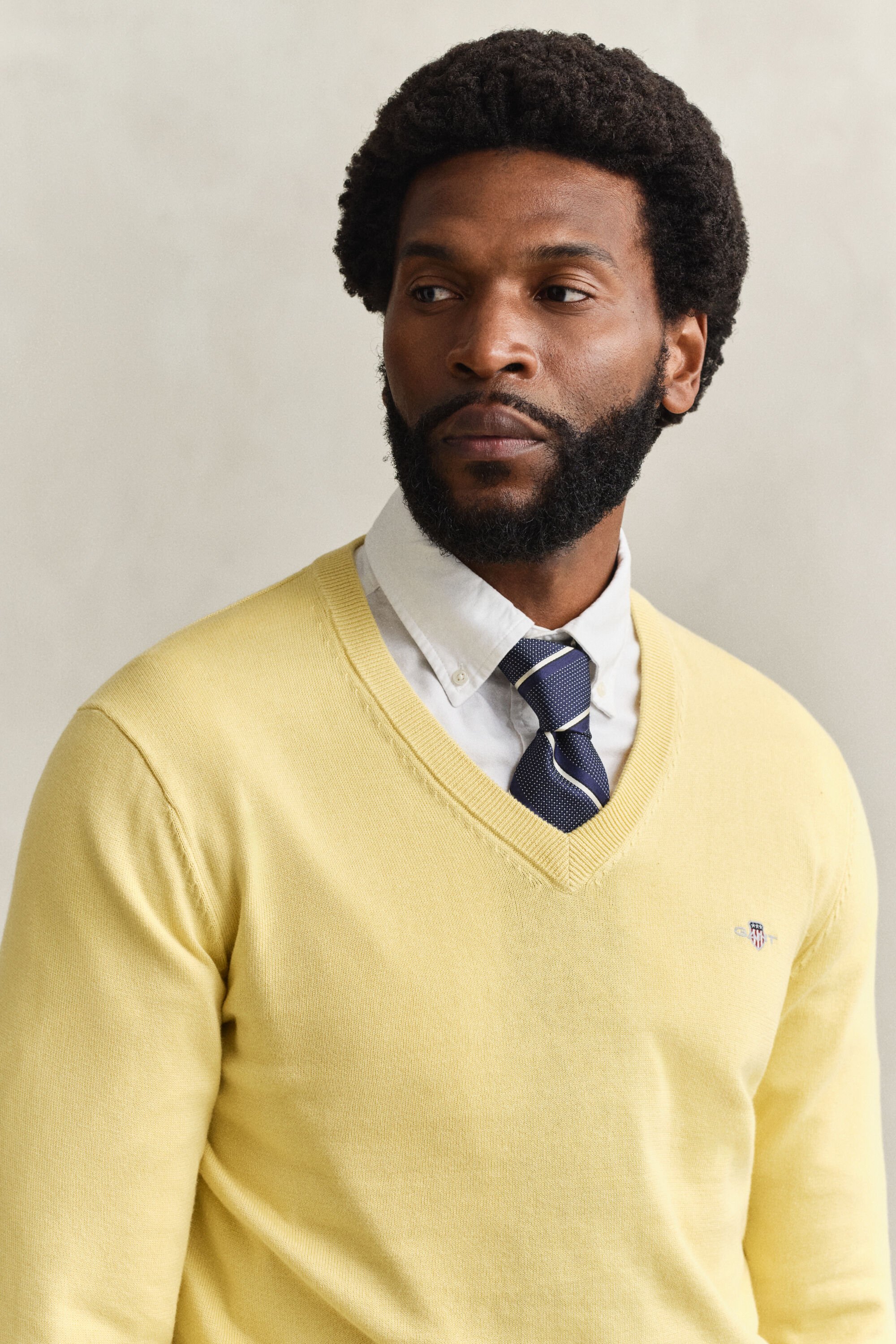 Klassieke sweater van katoen met V-hals