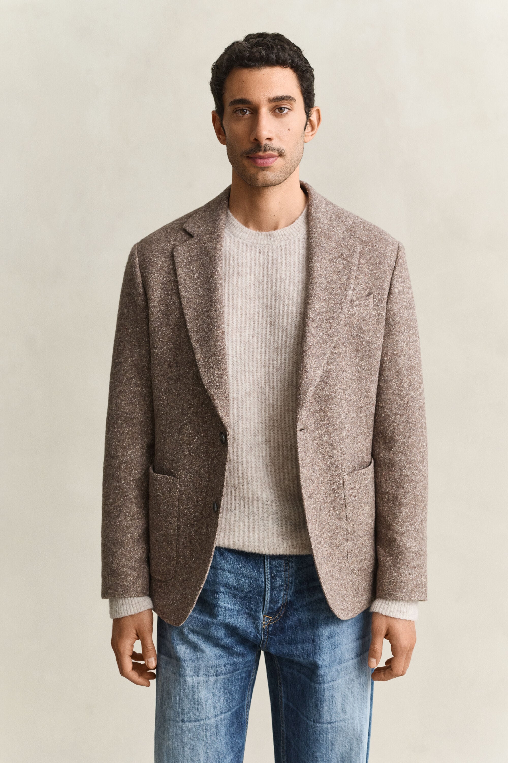Jersey blazer van wol met zijde