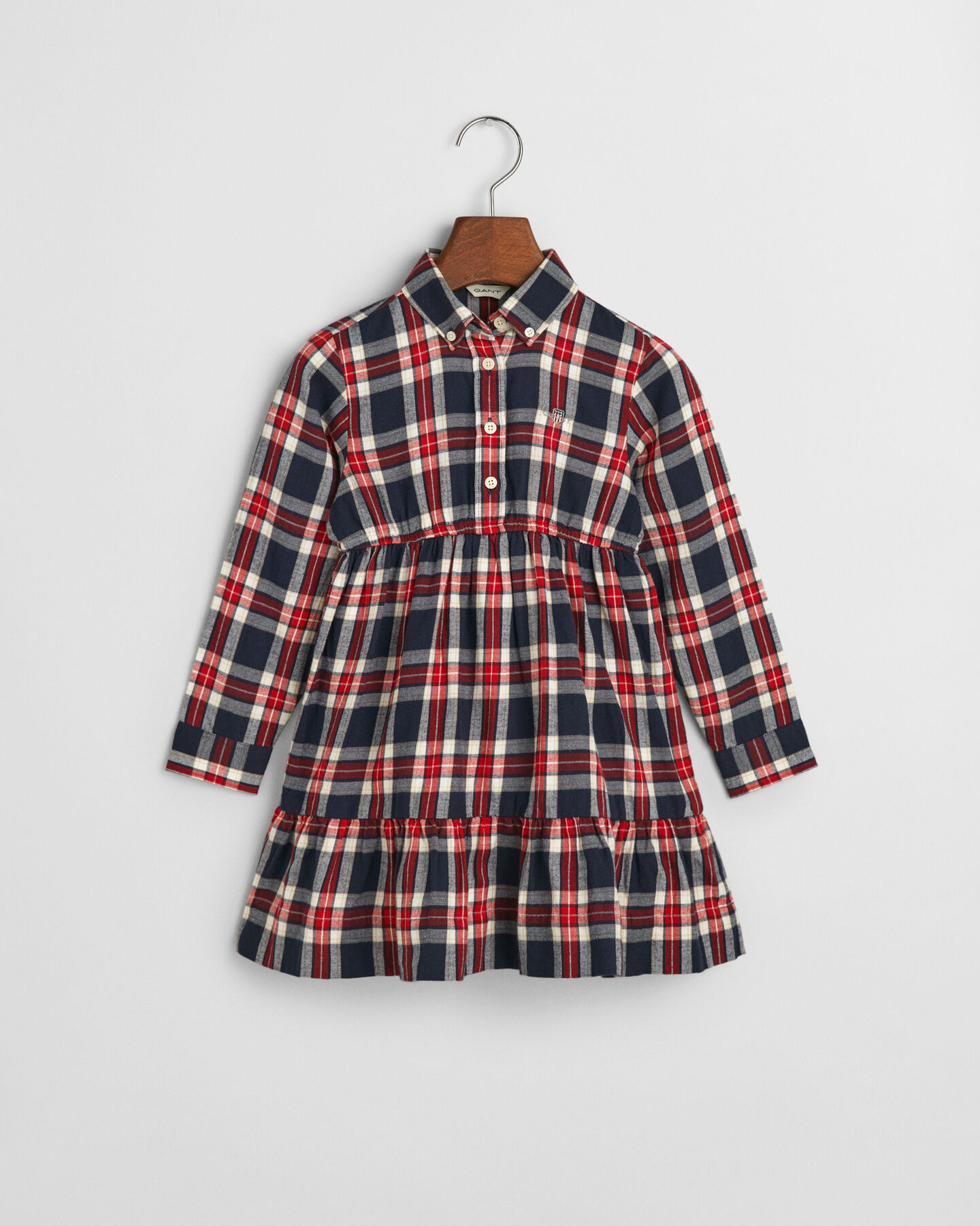 Girls flanellen overhemdjurk met ruiten