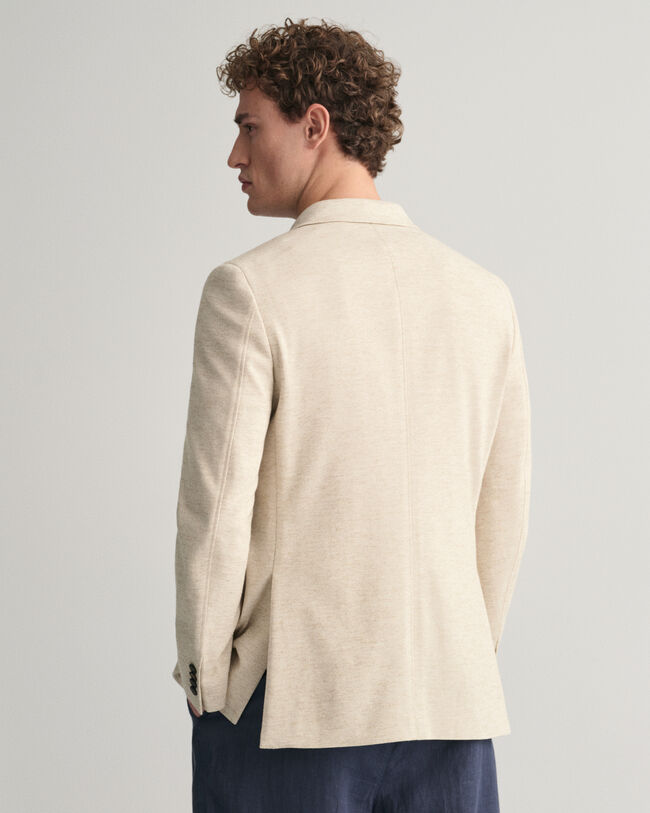 Blazer van katoen en linnen