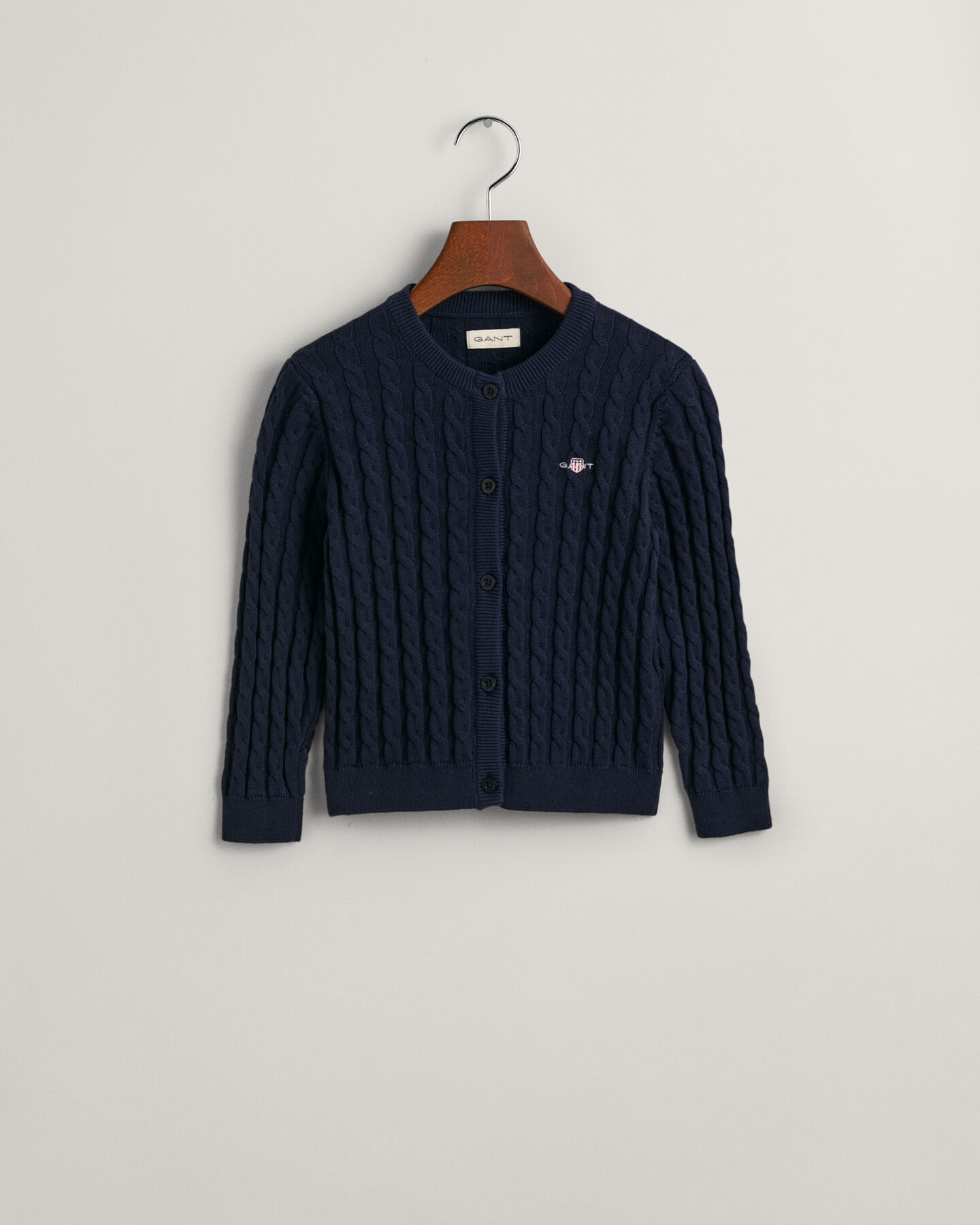 Girls Shield kabelgebreid vest van katoen