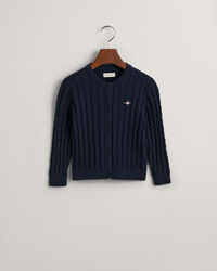 Girls Shield kabelgebreid vest van katoen