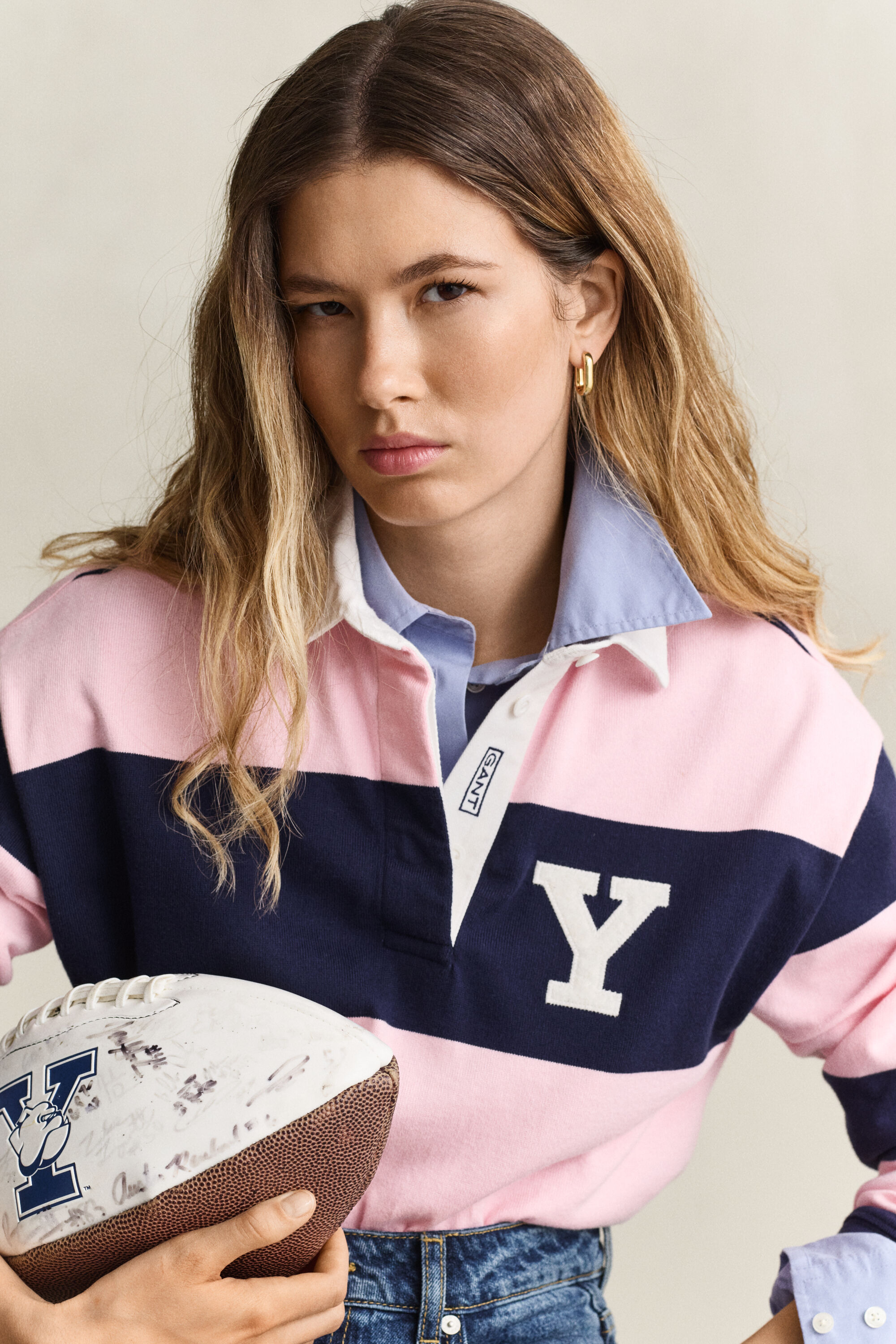 Gant x Yale Heavy Rugger met brede strepen