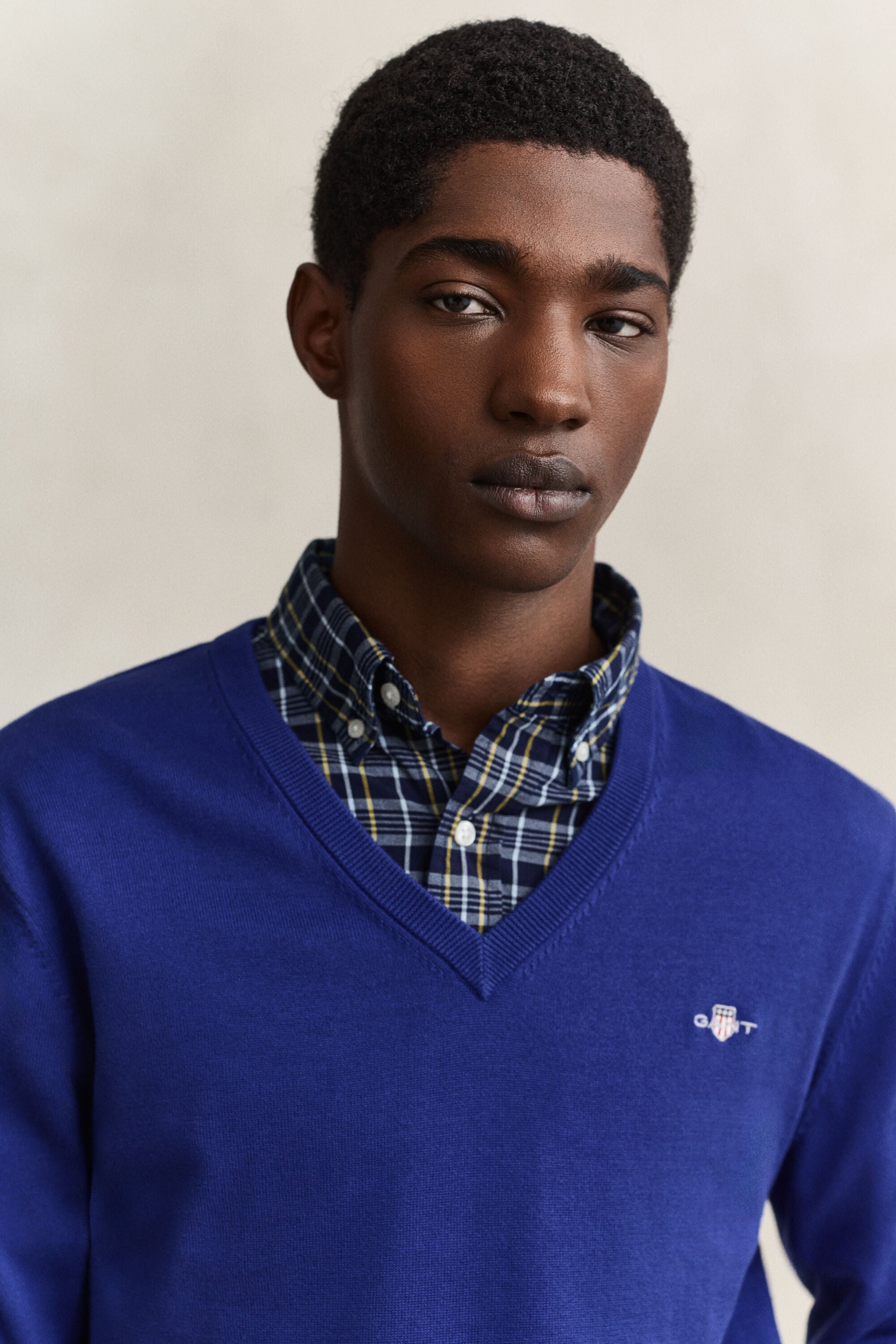 Klassieke sweater van katoen met V-hals