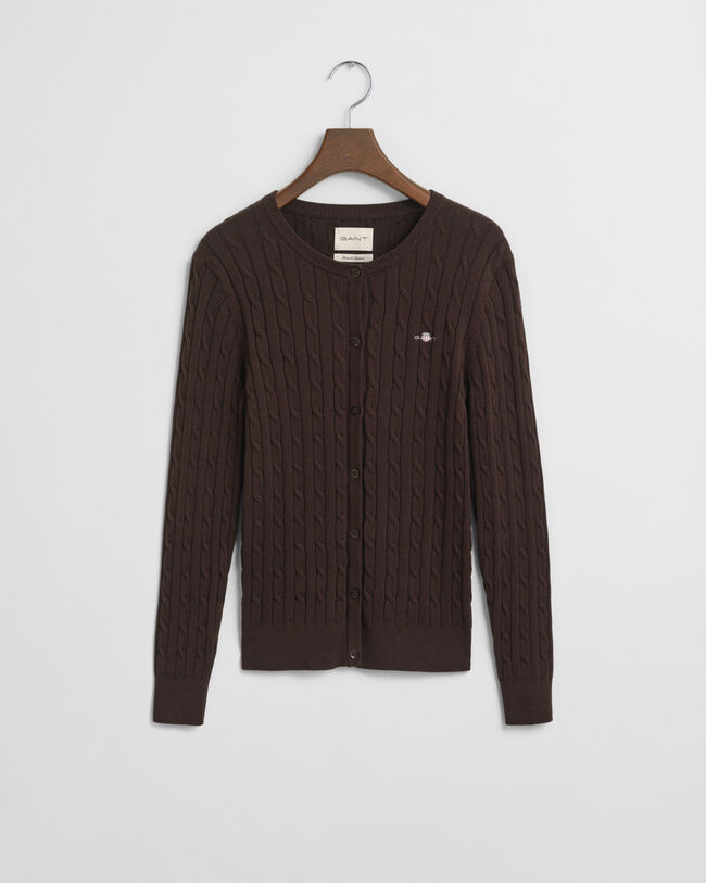 Kabelgebreid vest van stretchkatoen