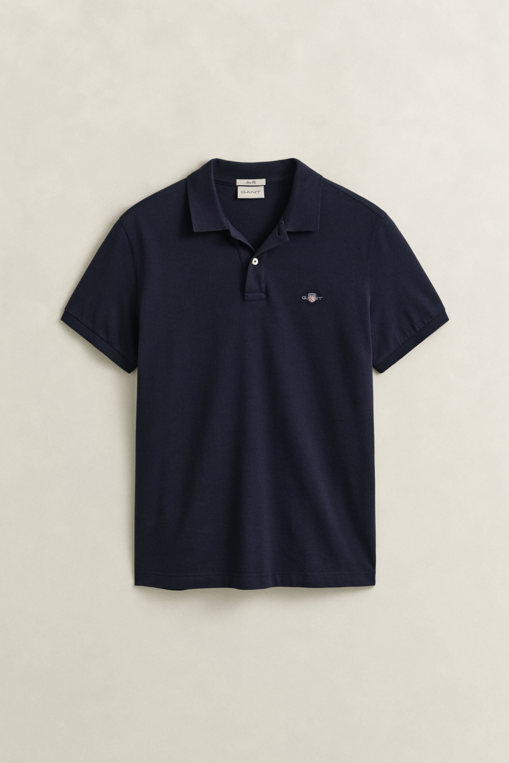 Slim Fit Shield piqué poloshirt