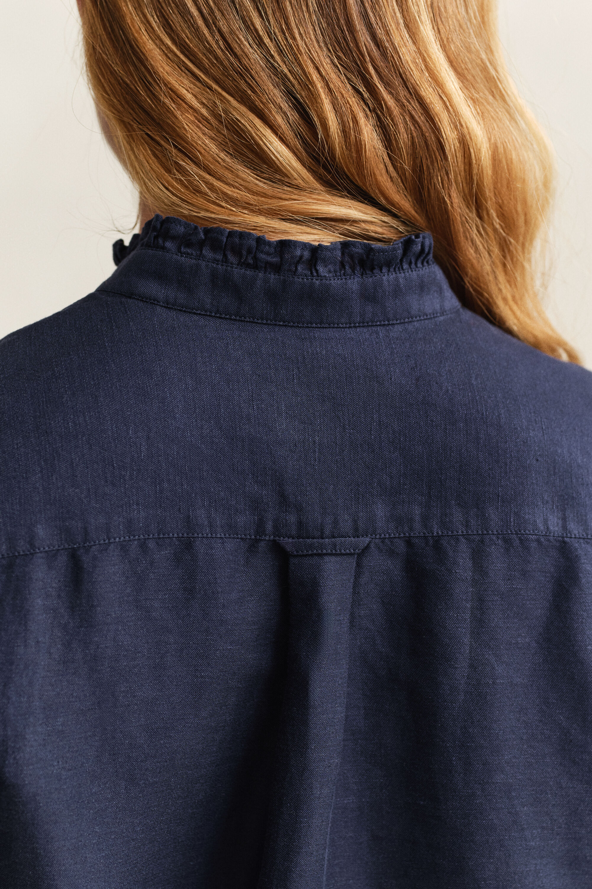 Blouse met ruches van linnenmix