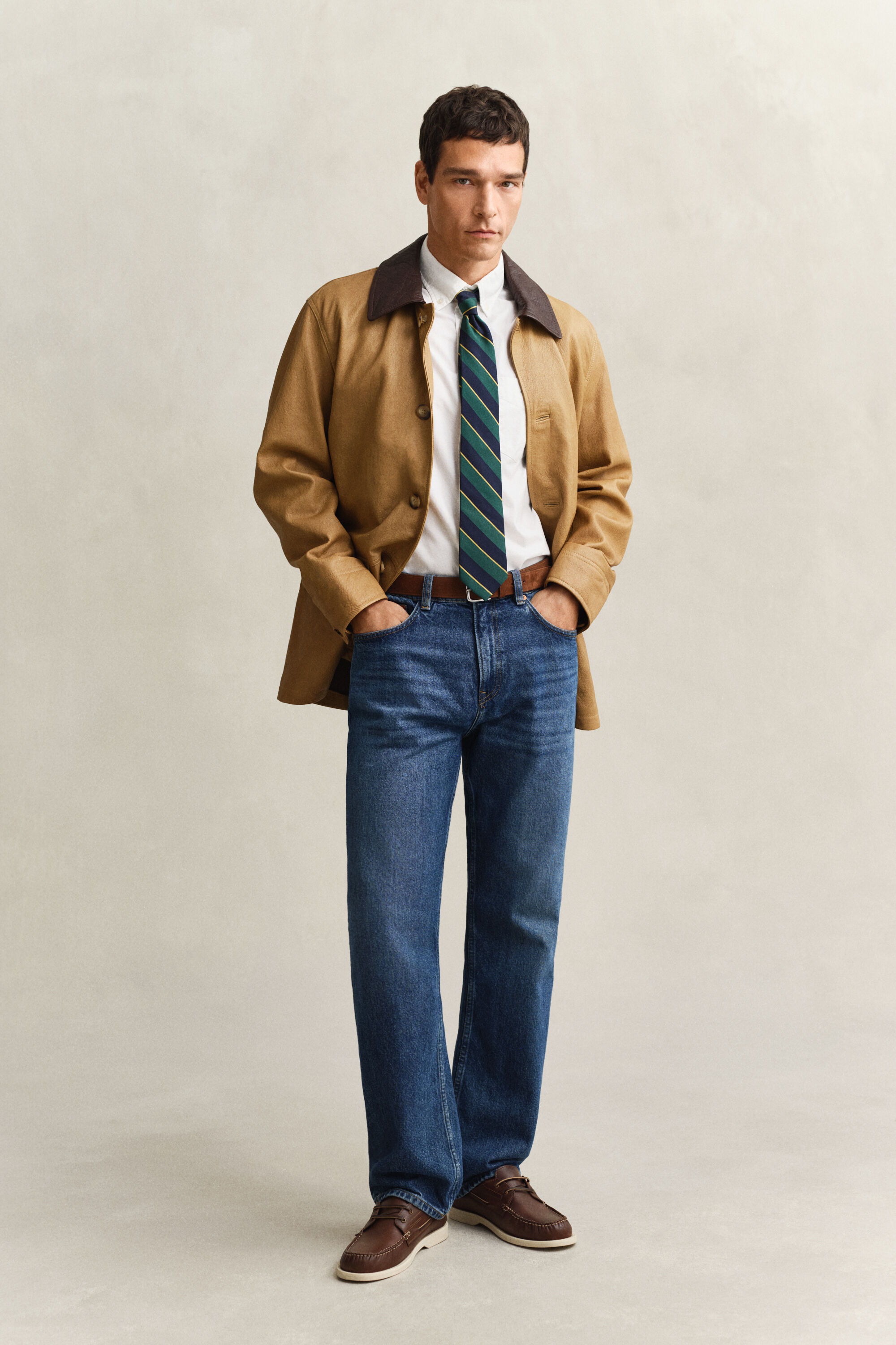 Klassiek Oxford-overoverhemd met korte mouwen