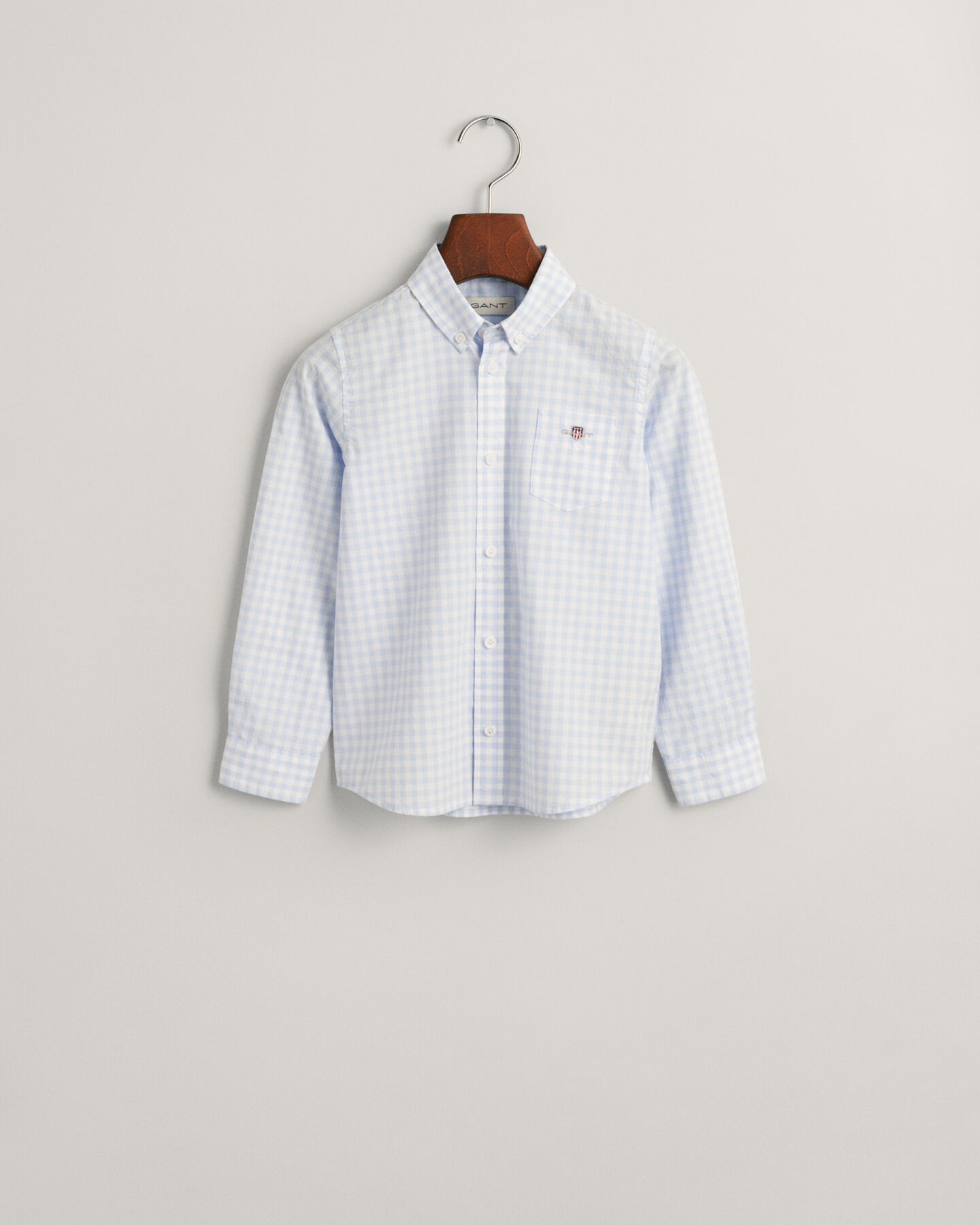 Kids Shield poplin overhemd met Gingham-ruitje
