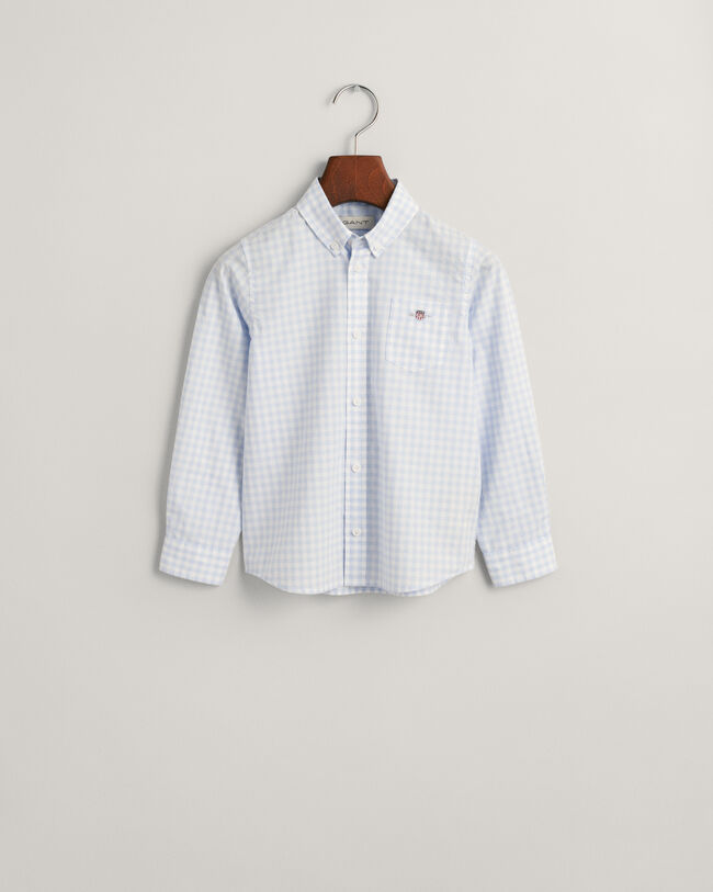 Kids Shield poplin overhemd met Gingham-ruitje