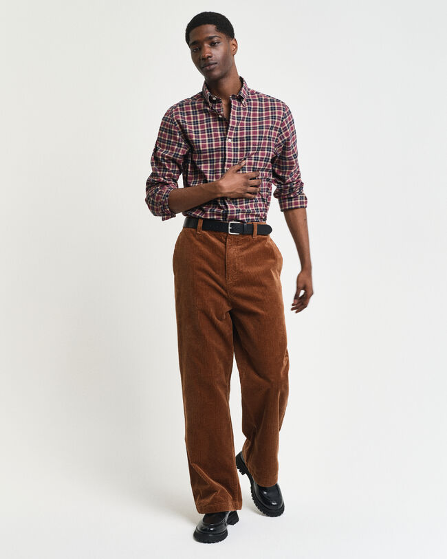 Regular Fit overhemd met ruitjes van lichte keperstof