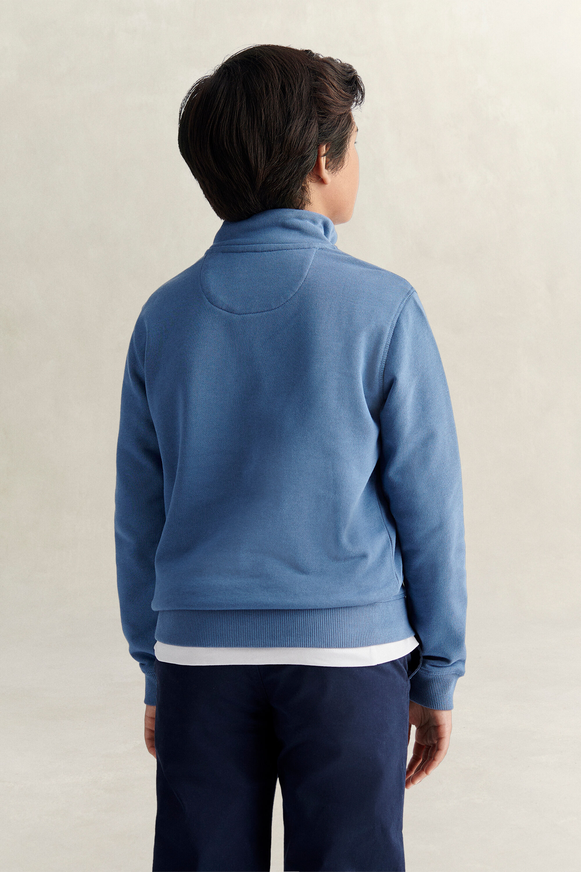 Sweatshirt met korte rits en schild voor tienerjongens