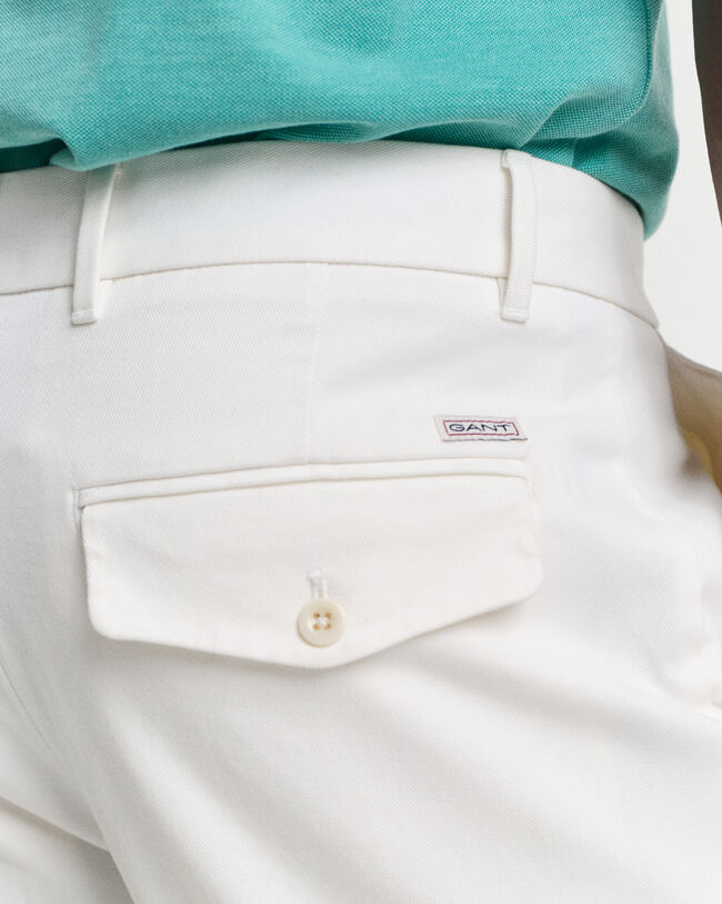 Slim Fit taps toelopende broek van katoenkeper