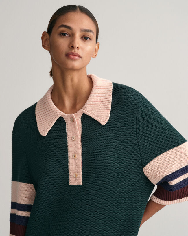 Gebreide mini-jurk met polokraag