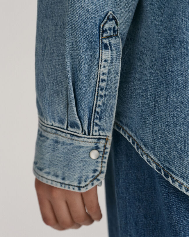 Oversized denim overhemd