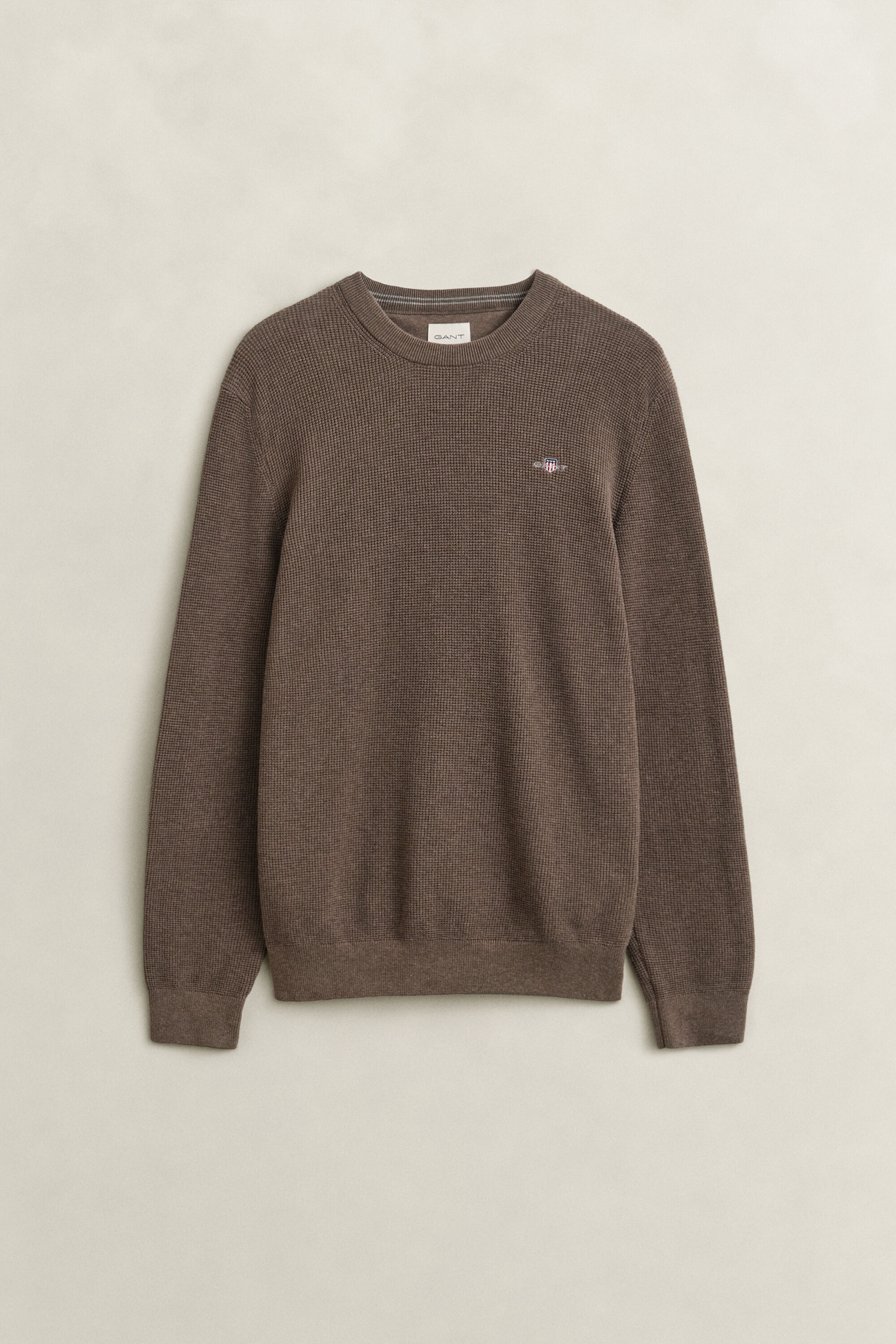 Katoenen Textured sweater met ronde hals