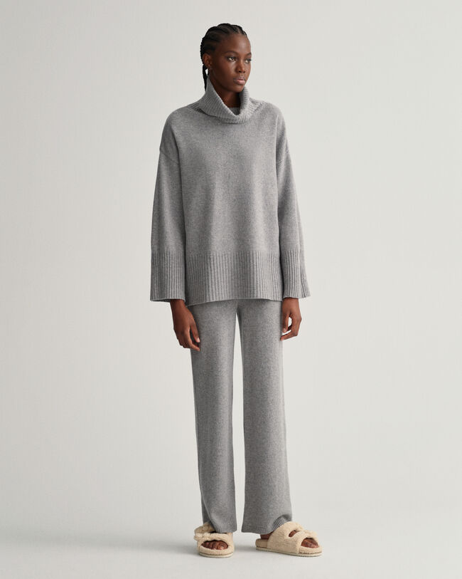 Lounge sweater met rolkraag