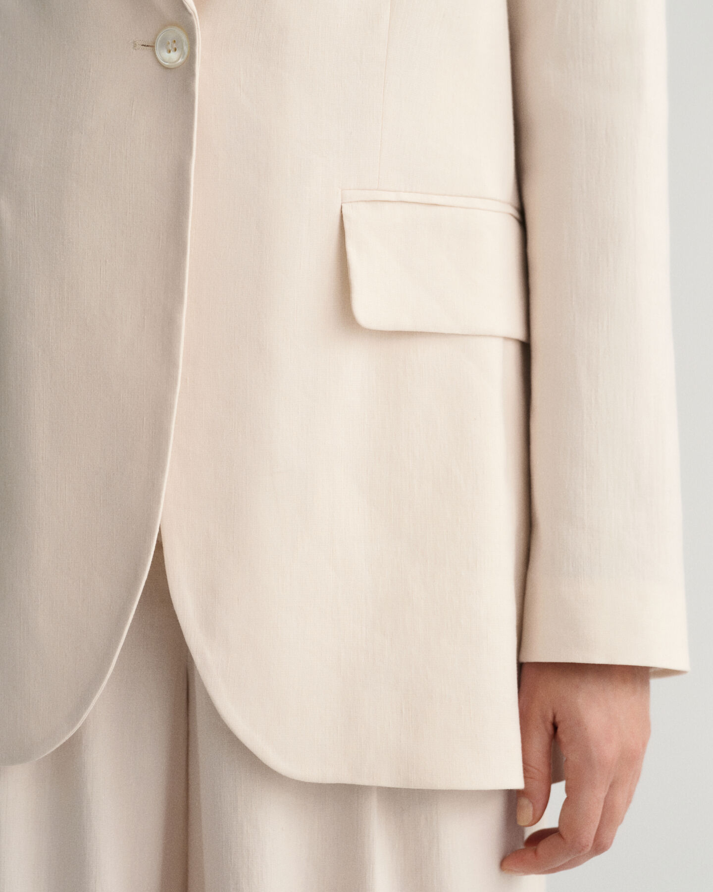 Regular Fit blazer van linnen met stretch