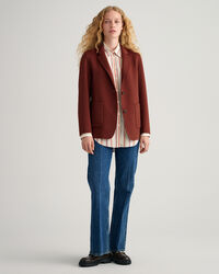 Met de hand gestikte rechte blazer