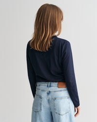 Naadloos poloshirt met lange mouwen