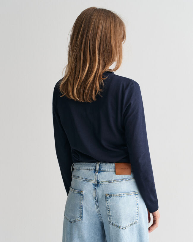 Naadloos poloshirt met lange mouwen