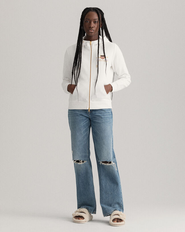 Archive Shield hoodie met ritssluiting