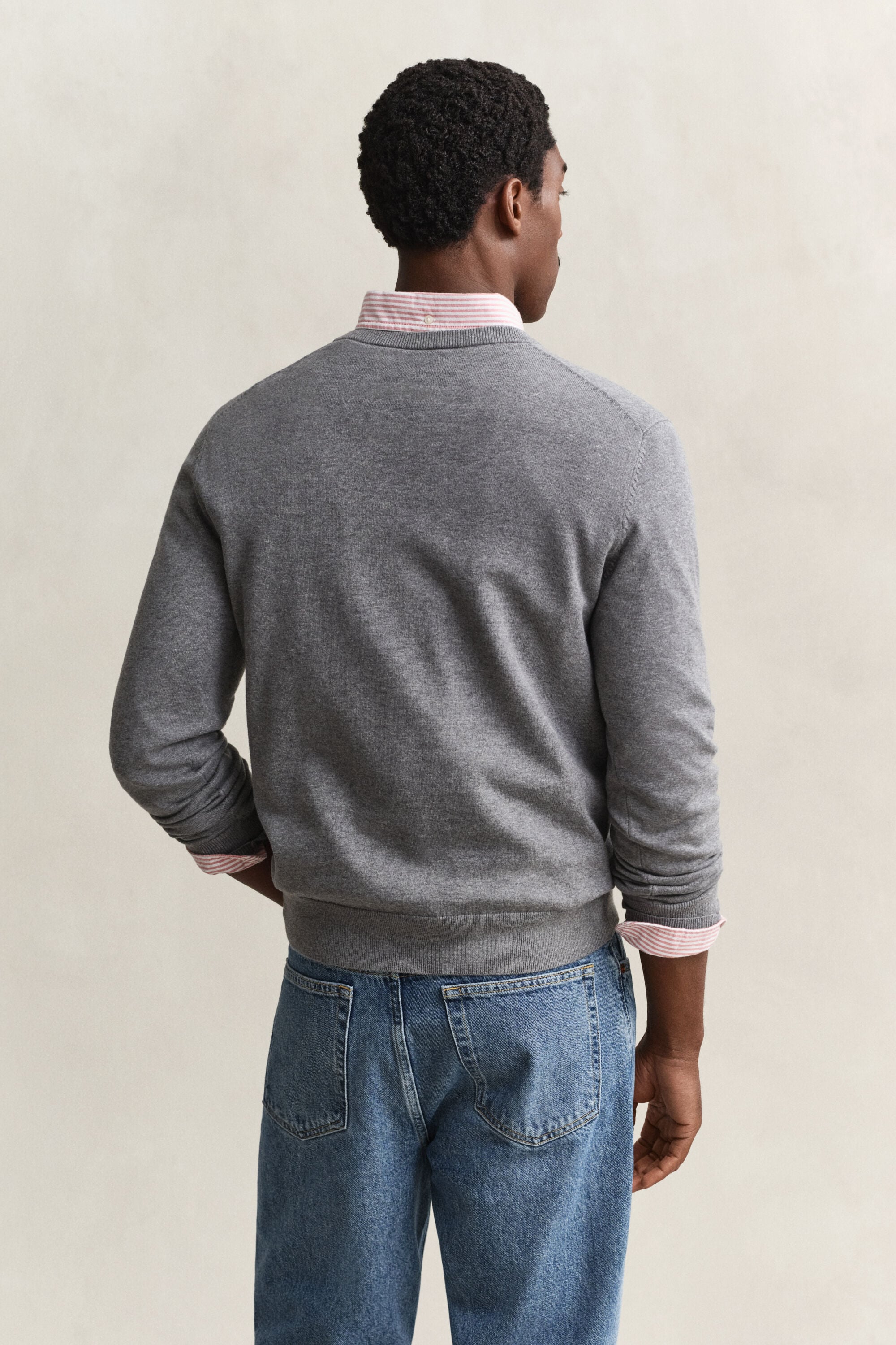 Katoenen sweater met V-hals